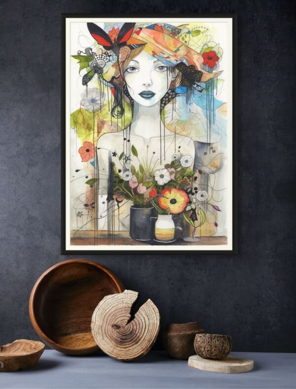 Saga: – a Portrait – Art Nouveau-inspired Framed Giclée Print