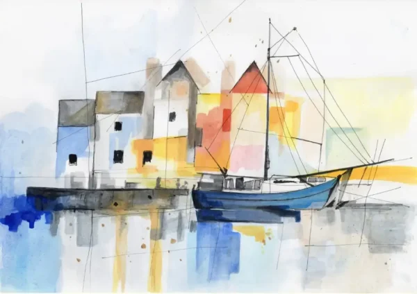 Harbour Scene 1 – Watercolour Painting