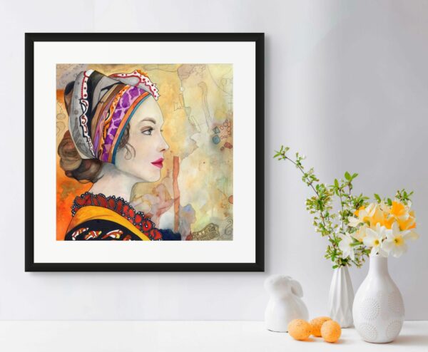 Mary – Art Nouveau-inspired Framed Giclée Print
